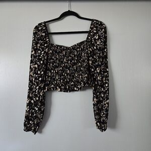 Forever21 Smocked Floral Top
